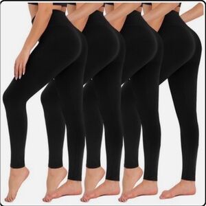 Women's 5 pack Black High-Waisted Leggings L/XL